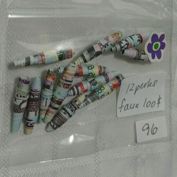One-of-a-kind handmade/hand rolled paper beads/jewelry making/craft supplies/DIY - Picture 3 of 10